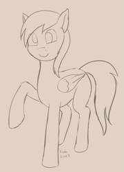 Size: 575x797 | Tagged: safe, artist:kota, imported from derpibooru, derpy hooves, pegasus, pony, sketch, solo