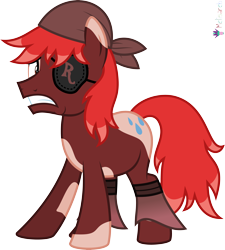 Size: 4000x4449 | Tagged: safe, artist:melisareb, imported from derpibooru, part of a set, earth pony, pony, .svg available, absurd resolution, alphabet lore, cowprint, eyepatch, gritted teeth, male, pirate, ponified, r, simple background, solo, species swap, stallion, teeth, transparent background, traumatized, vector