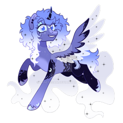 Size: 1280x1280 | Tagged: safe, artist:lynesssan, imported from derpibooru, oc, oc only, oc:lunette, alicorn, pony, colored wings, deviantart watermark, female, mare, multicolored wings, obtrusive watermark, simple background, solo, transparent background, watermark, wings