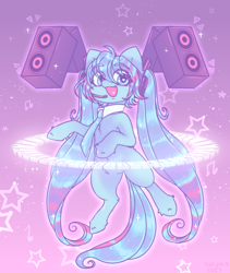Size: 1758x2080 | Tagged: safe, artist:sxlipsis, imported from derpibooru, kotobukiya, earth pony, pony, 3d, anime, blue eyes, chest fluff, ear fluff, fluffy, hatsune miku, kotobukiya hatsune miku pony, mmd, music notes, musical instrument, ponified, solo, vocaloid