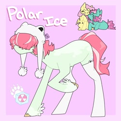 Size: 2000x2000 | Tagged: safe, artist:orionofthestars, imported from derpibooru, oc, oc:polar ice, earth pony, pegasus, pony, female, g3, g3 to g4, g4, generation leap, mintyshy, offspring, parent:fluttershy, parent:minty, parents:mintyshy, trio