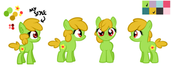 Size: 1445x592 | Tagged: safe, artist:princessfaeron, imported from derpibooru, oc, oc only, oc:golden flower, earth pony, pony, female, filly, foal, simple background, solo, white background