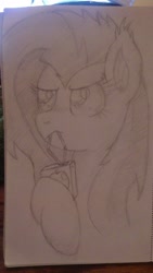 Size: 722x1280 | Tagged: safe, artist:alexthebrony, artist:alexthenice, imported from derpibooru, fluttershy, bat pony, pony, apple juice, bat ponified, flutterbat, juice, juice box, race swap, traditional art