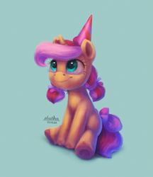 Size: 1285x1486 | Tagged: safe, artist:noashank, imported from derpibooru, oc, oc only, pony, female, hat, party hat, simple background, solo