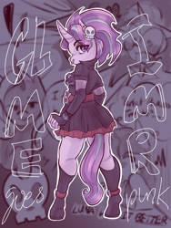 Size: 1540x2048 | Tagged: safe, artist:scribleygmrdood, imported from derpibooru, starlight glimmer, anthro, unguligrade anthro, unicorn, edgelight glimmer, female, punk, solo