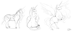 Size: 3786x1727 | Tagged: safe, artist:thelunarmoon, imported from derpibooru, princess celestia, pony, hoers, sketch