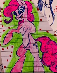 Size: 702x900 | Tagged: safe, artist:jessieluckypie, imported from derpibooru, pinkie pie, lined paper, solo, traditional art