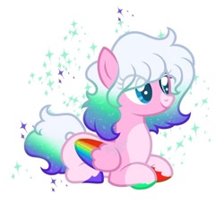 Size: 716x677 | Tagged: safe, imported from derpibooru, oc, oc only, pony, commission, rainbow, simple background, solo, white background