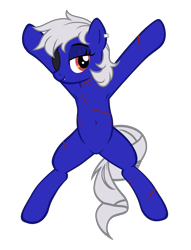 Size: 3110x4062 | Tagged: safe, artist:equestria secret guard, imported from derpibooru, oc, oc only, oc:miss yin, oc:银小姐, earth pony, pony, armpits, bedroom eyes, belly button, bondage, earth pony oc, eye scar, eyepatch, facial scar, featureless crotch, female, happy, happy bondage, helpless, looking at you, lying down, mare, scar, sexy, show accurate, simple background, solo, spread eagle, spread legs, spreading, transparent background