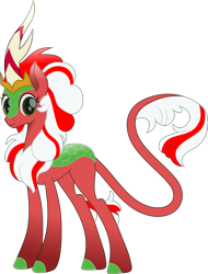 Size: 5433x7165 | Tagged: safe, artist:lincolnbrewsterfan, derpibooru exclusive, imported from derpibooru, oc, oc only, oc:malady heartling, kirin, pony, .svg available, absurd resolution, cloven hooves, colored hooves, colored pupils, concave belly, cute, cute face, cute smile, female, fetlock tuft, gift art, green, horn, inkscape, kirin oc, kirinbetes, leonine tail, long horn, long legs, long tail, looking at you, mare, movie accurate, ocbetes, red, red mane, red tail, scales, simple background, slim, solo, standing, striped hair, striped mane, striped tail, svg, tail, tall, thin, transparent background, two toned mane, two toned tail, vector, white mane, white tail