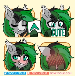 Size: 945x956 | Tagged: safe, artist:sickly-sour, imported from derpibooru, oc, oc only, oc:geo, bat pony, pony, bat pony oc, solo