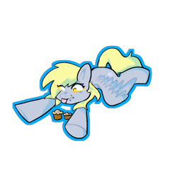 Size: 1080x1080 | Tagged: safe, artist:socklout, imported from derpibooru, derpy hooves, pegasus, pony, female, food, mare, muffin, simple background, solo, transparent background