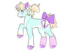 Size: 3508x2480 | Tagged: safe, artist:socklout, imported from derpibooru, oc, oc only, pony, unicorn, bow, clothes, female, leg warmers, raised hoof, simple background, solo, tail, tail bow, transparent background