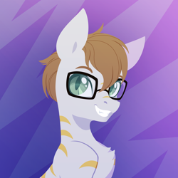 Size: 3000x3001 | Tagged: safe, artist:belka-sempai, imported from derpibooru, oc, oc only, earth pony, pony, cute, fangs, glasses, smiling, solo