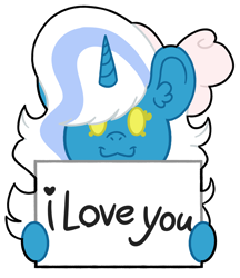 Size: 1250x1450 | Tagged: safe, artist:povoroznya, imported from derpibooru, oc, oc only, oc:fleurbelle, alicorn, pony, :3, alicorn oc, bow, female, hair bow, horn, i love you, mare, sign, simple background, solo, transparent background, wings, yellow eyes