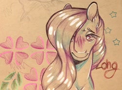 Size: 1993x1477 | Tagged: safe, artist:sweetmelon556, imported from derpibooru, oc, oc:sweet melon, pony, bust, female, mare, portrait, solo, traditional art