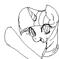 Size: 192x191 | Tagged: safe, artist:maren, imported from derpibooru, twilight sparkle, pony, 2014, black and white, bust, female, grayscale, mare, monochrome, old art, open mouth, open smile, pixel art, portrait, simple background, smiling, solo, waving, waving at you, white background