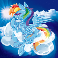 Size: 2000x2000 | Tagged: safe, artist:dankpegasista, derpibooru exclusive, imported from derpibooru, rainbow dash, pegasus, pony, bangs, blue coat, blue sky, blue wings, butt, cheeky, chest fluff, cloud, colored, colored eyelashes, colored pupils, colorful, crossed legs, cute, dashabetes, detailed background, digital art, ear fluff, eyelashes, faded cutie mark, female, flowing mane, flowy mane, folded wings, full body, full color, grin, happy, heart, heart eyes, high res, highlights, krita, large wings, lineart, long eyelashes, long tail, looking at you, looking back, looking back at you, lying down, lying on a cloud, magenta eyes, mare, messy mane, multicolored hair, on a cloud, pink eyes, plot, png, rainbow hair, rainbow tail, raised hoof, scenery, shading, shiny mane, shiny skin, signature, sky, smiling, smiling at you, solo, sparkles, spread wings, stars, sun, tail, teeth, wingding eyes, wings