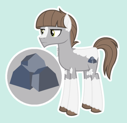 Size: 1464x1417 | Tagged: safe, artist:pastelnightyt, imported from derpibooru, oc, oc:argilite, earth pony, pony, base used, male, offspring, parent:maud pie, parent:mud briar, parents:maudbriar, solo, stallion