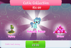 Size: 1268x858 | Tagged: safe, imported from derpibooru, petunia paleo, earth pony, pony, bundle, costs real money, english, female, filly, foal, gameloft, gem, hair tie, mare, mobile game, my little pony: magic princess, numbers, official, sale, solo, text