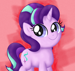 Size: 1608x1521 | Tagged: safe, artist:background basset, imported from derpibooru, starlight glimmer, pony, unicorn, abstract background, cute, female, glimmerbetes, mare, smiling, solo