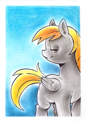 Size: 1765x2490 | Tagged: safe, artist:raph13th, imported from derpibooru, derpy hooves, pegasus, pony, dry pastels, solo, traditional art