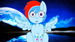 Size: 1280x720 | Tagged: safe, imported from derpibooru, oc, oc only, oc:raindroxx, moon, not rainbow dash, surprised