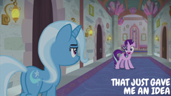 Size: 2000x1125 | Tagged: safe, edit, edited screencap, editor:quoterific, imported from derpibooru, screencap, starlight glimmer, trixie, a horse shoe-in, butt, plot, school of friendship, the great and powerful ass