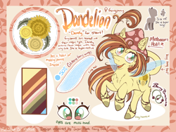 Size: 2224x1668 | Tagged: safe, artist:mychelle, imported from derpibooru, oc, oc:dandelion, fairy, fairy pony, original species, female, quadrupedal, reference sheet, solo