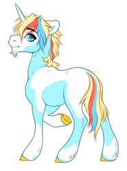 Size: 1126x1525 | Tagged: safe, artist:emberslament, imported from derpibooru, oc, oc only, oc:maui, unicorn, looking at you, multicolored hair, simple background, solo, transparent background