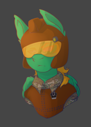 Size: 1800x2500 | Tagged: safe, artist:lazymishel, imported from derpibooru, pegasus, pony, fallout equestria, fallout equestria: dead tree, armor, balefire blues, camouflage, clothes, flashlight (object), green fur, helmet, male, shipping, silver alliance (dead tree), soldier, stallion, straight, uniform, unit template, visor, yellow mane