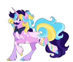 Size: 2000x1700 | Tagged: safe, artist:uunicornicc, imported from derpibooru, oc, pony, unicorn, facial hair, heterochromia, hooves, male, moustache, multicolored hooves, quadrupedal, simple background, solo, stallion, transparent background