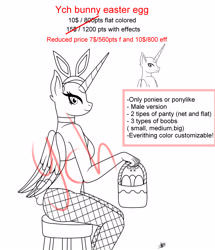 Size: 3000x3492 | Tagged: safe, artist:princessmoonsilver, imported from derpibooru, oc, anthro, advertisement, any gender, bunny ears, bunny suit, clothes, commission, commission info, costume, information, solo, your character here