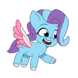 Size: 1297x1297 | Tagged: safe, artist:ben81398, imported from derpibooru, pegasus, pony, spoiler:g5, female, filly, foal, g5, glory (g5), my little pony: tell your tale, open mouth, simple background, smiling, solo, spread wings, transparent background, wings