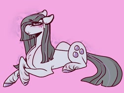 Size: 2048x1536 | Tagged: safe, artist:rare-apples, imported from derpibooru, marble pie, earth pony, pony, 2d, colored, crossed legs, digital art, female, long hair, long mane, lying down, mare, prone, sitting, solo, tail