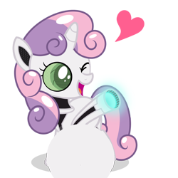 Size: 1024x1024 | Tagged: safe, imported from twibooru, sweetie belle, pony, robot, robot pony, 1000 hours in ms paint, belly, big belly, fetish, heart eyes, image, png, sweetie bot, sweetie pred, vore, wingding eyes