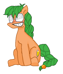Size: 378x442 | Tagged: safe, artist:anonymare, imported from derpibooru, oc, oc only, oc:morning mimosa, pony, glasses, simple background, solo, white background