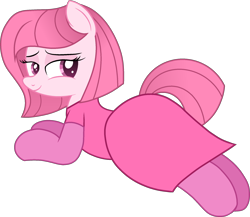 Size: 2118x1837 | Tagged: safe, artist:tanahgrogot, imported from derpibooru, oc, oc only, oc:annisa trihapsari, earth pony, pony, base used, clothes, cute, earth pony oc, eyes closed, female, looking at you, looking back, looking back at you, mare, medibang paint, ocbetes, open mouth, open smile, pink socks, simple background, smiling, socks, solo, sultry pose, transparent background, vector