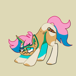 Size: 1280x1280 | Tagged: safe, artist:mossybranch, derpibooru exclusive, imported from derpibooru, oc, oc only, oc:salty tear, pony, unicorn, face down ass up, female, iwtcird, mare, meme, palindrome get, simple background, solo