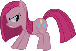 Size: 4453x2987 | Tagged: safe, artist:retroponybro, imported from derpibooru, pinkie pie, earth pony, pony, party of one, angry, female, long mane, pinkamena diane pie, simple background, solo, three quarter view, transparent background, vector