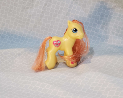 Size: 2500x2000 | Tagged: safe, imported from derpibooru, photographer:raytrac3r, earth pony, pony, brushable, butter drop, female, filly, foal, g3, photo, solo, toy