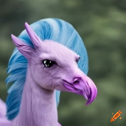 Size: 1024x1024 | Tagged: safe, imported from derpibooru, silverstream, classical hippogriff, hippogriff, ai content, ai generated, anatomically incorrect, bust, female, generator:craiyon, machine learning abomination, nightmare fuel, portrait, realistic, solo