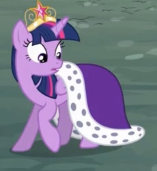 Size: 485x528 | Tagged: safe, imported from derpibooru, screencap, twilight sparkle, alicorn, pony, princess twilight sparkle (episode), big crown thingy, clothes, cropped, crown, element of magic, female, jewelry, mare, regalia, robe, royalty, solo, twilight sparkle (alicorn)