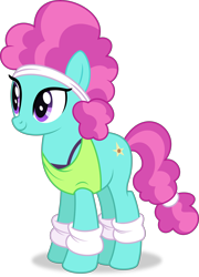 Size: 2585x3593 | Tagged: safe, artist:thatusualguy06, imported from derpibooru, flashdancer, earth pony, pony, the saddle row review, .svg available, black bra, bra, bra on pony, clothes, cute, female, gameloft, headband, high res, leg warmers, mare, simple background, smiling, solo, svg, transparent background, underwear, vector