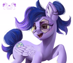 Size: 4614x4000 | Tagged: safe, artist:oriana80, imported from derpibooru, pegasus, pony, commission, commissions open, glasses, raised hoof, simple background, solo, white background