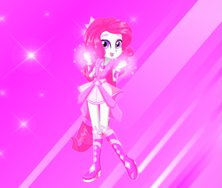 Size: 851x720 | Tagged: safe, artist:u66589, imported from ponybooru, rarity, oc, oc:aiama raria, human, equestria girls, legend of everfree, 4+, aesthetic, aesthetic background, barely eqg related, cute, dressup, fanon, female, for kids only, glow, kids game, looking at you, mane, pink, pink background, ponybooru exclusive, purple eyes, shine, simple background, solo, solo female, starsue