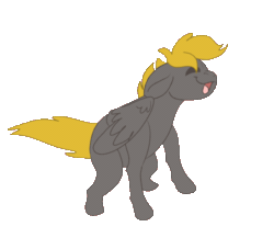 Size: 630x547 | Tagged: safe, alternate version, artist:euspuche, imported from derpibooru, oc, oc only, oc:shutter, pegasus, alternate character, animated, commission, dance till you die dog, dancing, gif, simple background, solo, transparent background, ych result