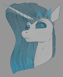 Size: 700x850 | Tagged: safe, artist:stray prey, imported from derpibooru, oc, oc only, oc:glaciess lorica, pony, unicorn, crown, dark eyes, jewelry, regalia, solo