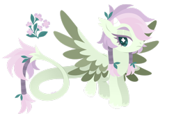 Size: 1920x1280 | Tagged: safe, artist:kabuvee, imported from derpibooru, oc, oc:fragrant magnolia, pegasus, female, horns, mare, quadrupedal, simple background, solo, tail wings, transparent background