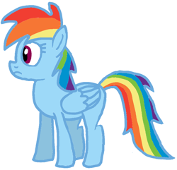 Size: 758x730 | Tagged: safe, imported from derpibooru, rainbow dash, pegasus, pony, female, mare, rainbow, simple background, solo, white background